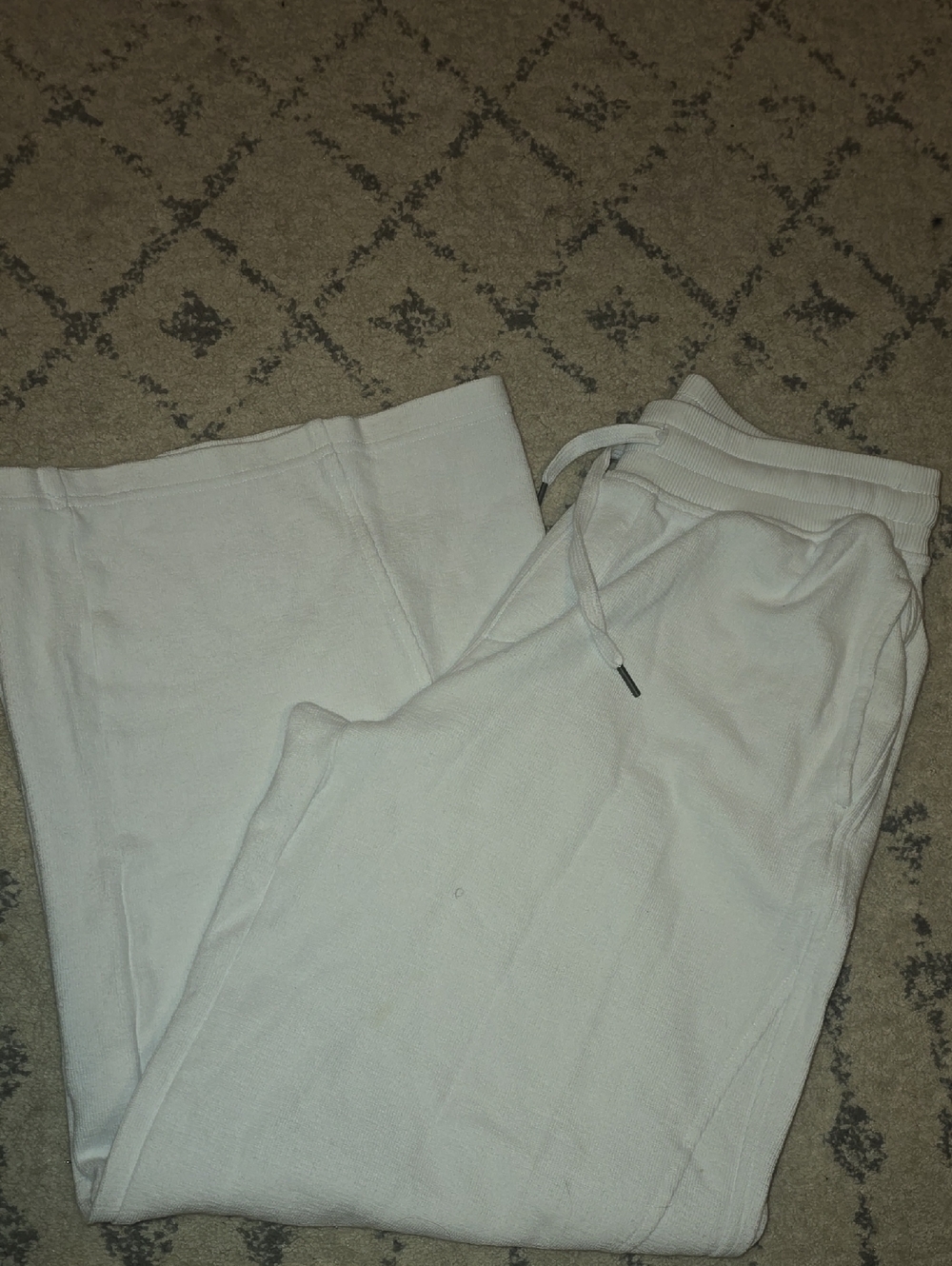 aerie Wide Leg Sweatpants in White